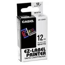 Casio XR-12WE1 Label Printer Tape 12mm Black on White Label