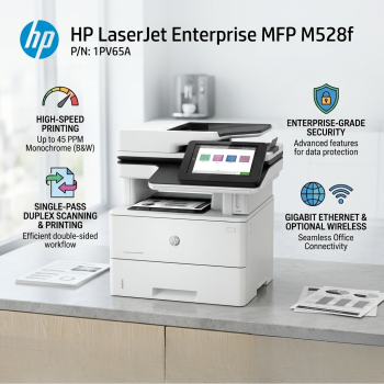 HP LaserJet Enterprise MFP M528f 45 PPM Duplex Laser Multifunction Printer
