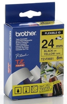 Brother TZ-FX651 Black On Yellow Flexible Tape