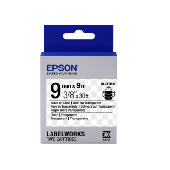 Epson Label Cartridge Transparent LK-3TBN Clear Black/Clear 9mm (9m)
