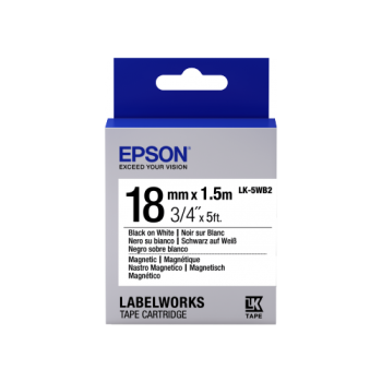 Epson Label Cartridge Magnetic LK-5WB2 Black/White 18mm (1.5m)