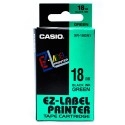 Casio XR18GN1 Label Printer Tape 18mm Black on green Label