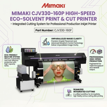 Mimaki CJV330-160P High-Speed Eco-Solvent Print & Cut Printer – Integrated Cutting System for Professional Production  Inkjet Printe