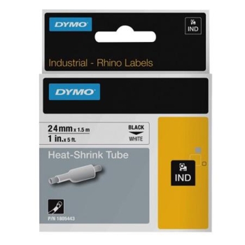 Dymo 1" Heat Shrink Tube for RHINO 6000 Label Printer, Black on White