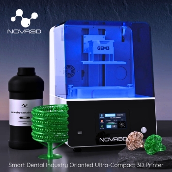 Nova3D GEM3 Smart Dental Industry Orianted Ultra-Compact 3D Printer