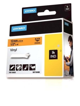 Dymo Rhino S0718490 12mm Orange Vinyl Tape