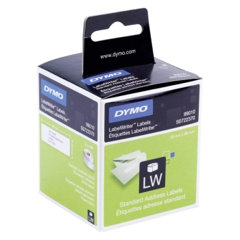 Dymo S0722370 Self-Adhesive Labels 89mm x 28mm - Black on White