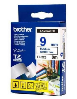 Brother TZ-223 P-Touch Tape 9mm (0.35") Blue on White