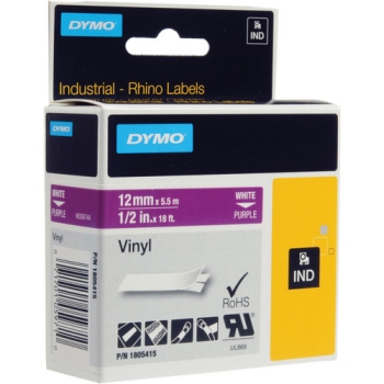 Dymo Rhino 1/2" Purple Vinyl Labels (White Print)