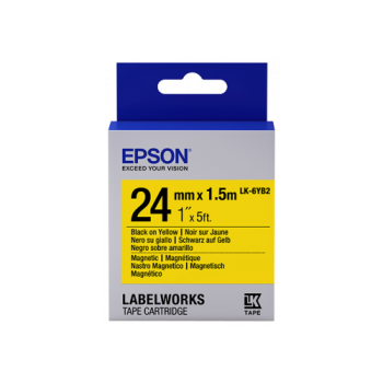 Epson Label Cartridge Magnetic LK-6YB2 Black/Yellow 24mm (1.5m)
