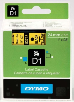 Dymo S0720980 D1 Tape 24mm Black on Yellow