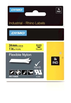 Dymo Rhino S0773850 24mm Yellow Flexible Nylon Tape